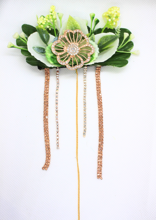 Green and White Hair Ornament