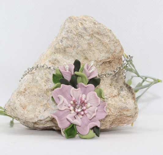 Joan Pink Flower pendant
