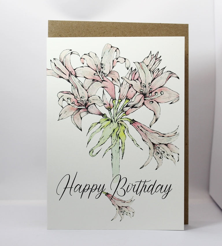 Nerine Lily Greeting Card