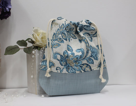 Paisley Blues Knitting Bag
