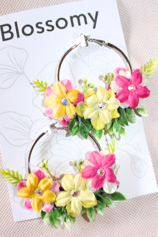 Small Blossom Hooped Earrings